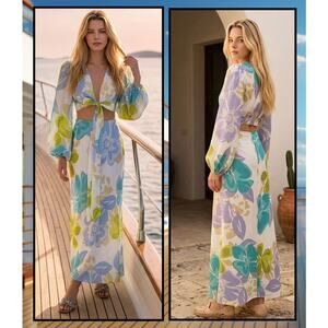 Fortunate One US Artists Muse Top and Skirt 2-Piece Set Blue Size L NEW